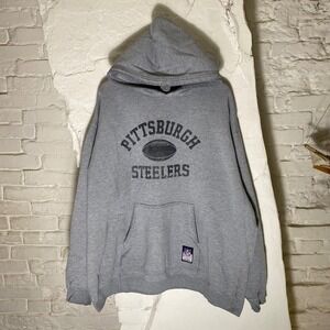 Reebok On Field‎ NFL Pittsburgh Steelers Hoodie Mens 2XL Gray 2000s